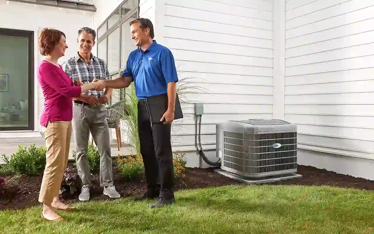 Lakeside dealer couple outdoor handshake